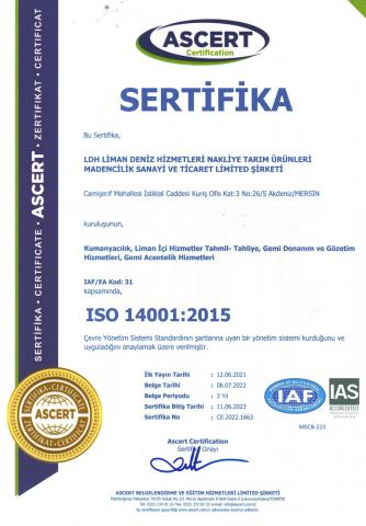 BELGELERİMİZ - ISO 14001:2015
