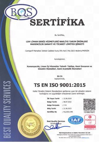 BELGELERİMİZ - ISO 9001:2015